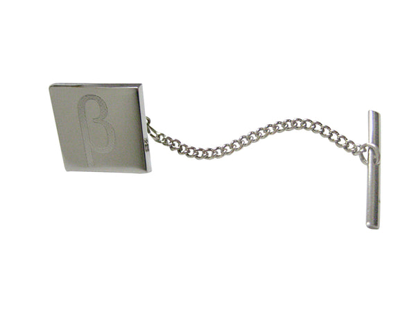 Silver Toned Etched Greek Letter Beta Tie Tack