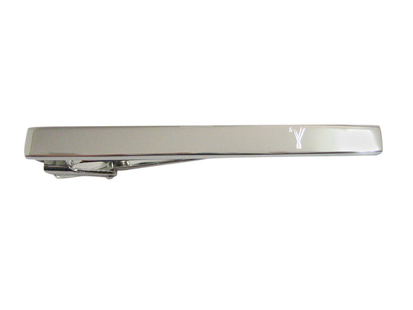 Silver Toned Etched Greek Letter Gamma Square Tie Clip