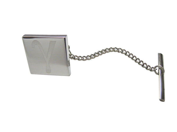 Silver Toned Etched Greek Letter Gamma Tie Tack