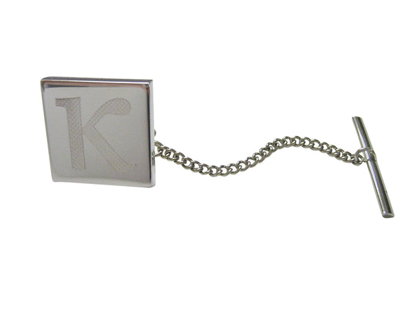 Silver Toned Etched Greek Letter Kappa Tie Tack