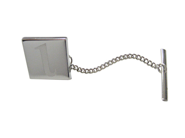 Silver Toned Etched Greek Letter iota Tie Tack