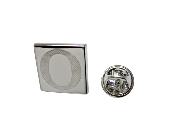 Silver Toned Etched Greek Letter Omicron Lapel Pin