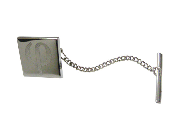 Silver Toned Etched Greek Letter Phi Tie Tack