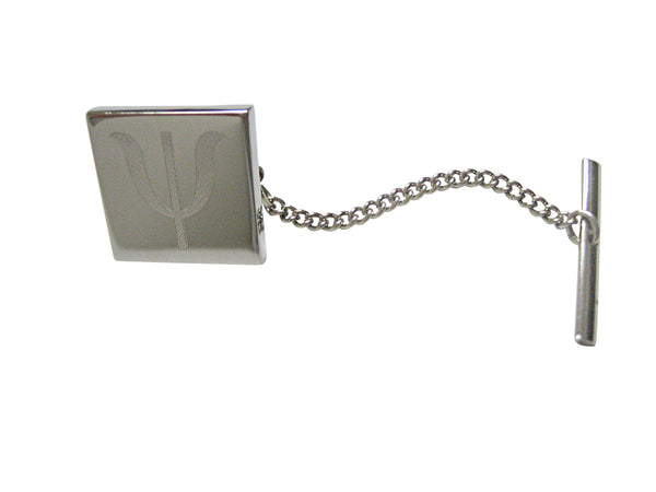 Silver Toned Etched Greek Letter Psi Tie Tack