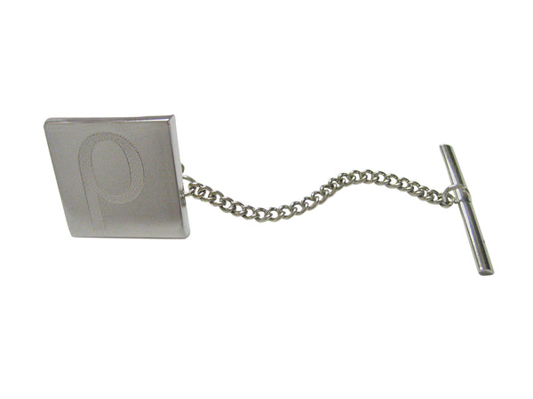 Silver Toned Etched Greek Letter Rho Tie Tack