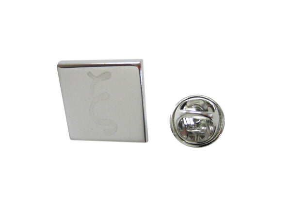 Silver Toned Etched Greek Letter Xi Lapel Pin