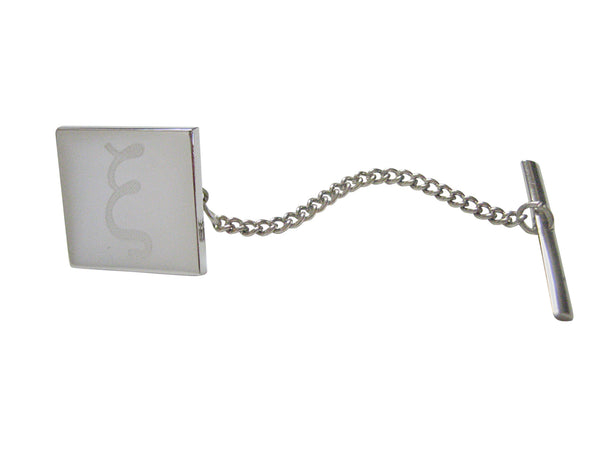 Silver Toned Etched Greek Letter Xi Tie Tack