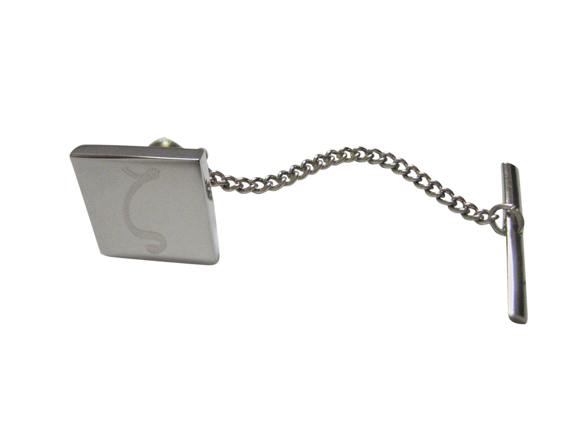 Silver Toned Etched Greek Letter Zeta Tie Tack