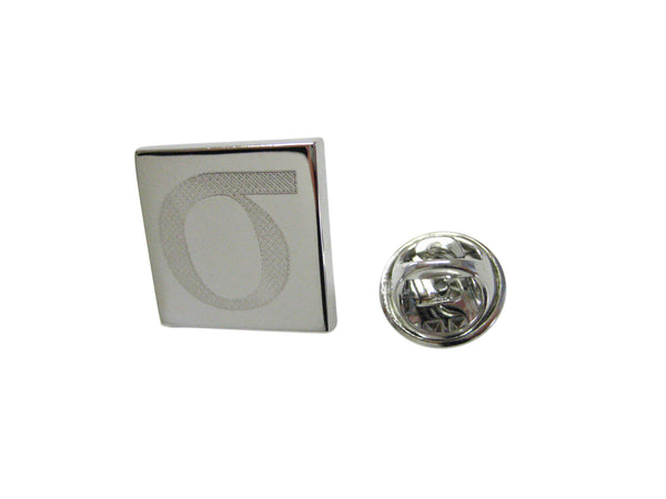 Silver Toned Etched Greek Lowercase Letter Sigma Lapel Pin