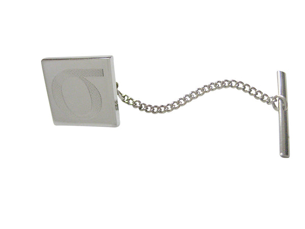 Silver Toned Etched Greek Lowercase Letter Sigma Tie Tack