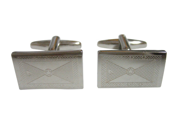 Silver Toned Etched Grenada Flag Cufflinks