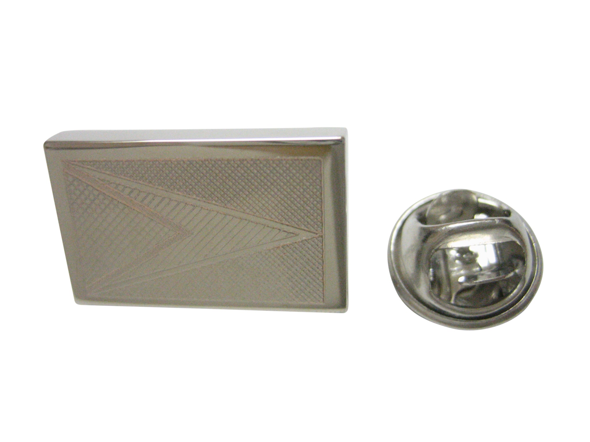 Silver Toned Etched Guyana Flag Lapel Pin