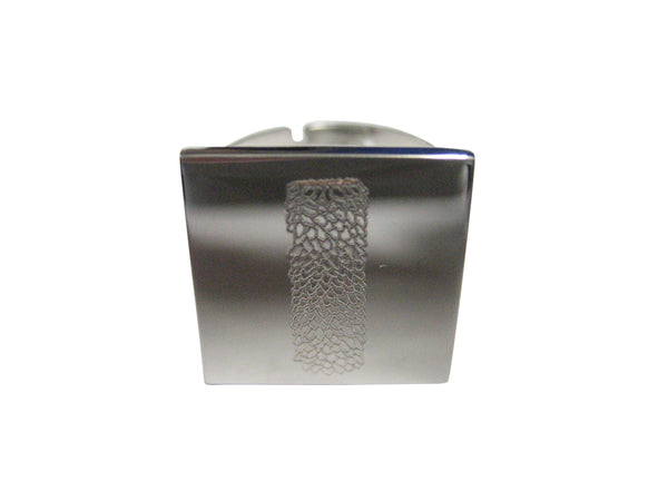 Silver Toned Etched Helical Virus Adjustable Size Fashion Ring