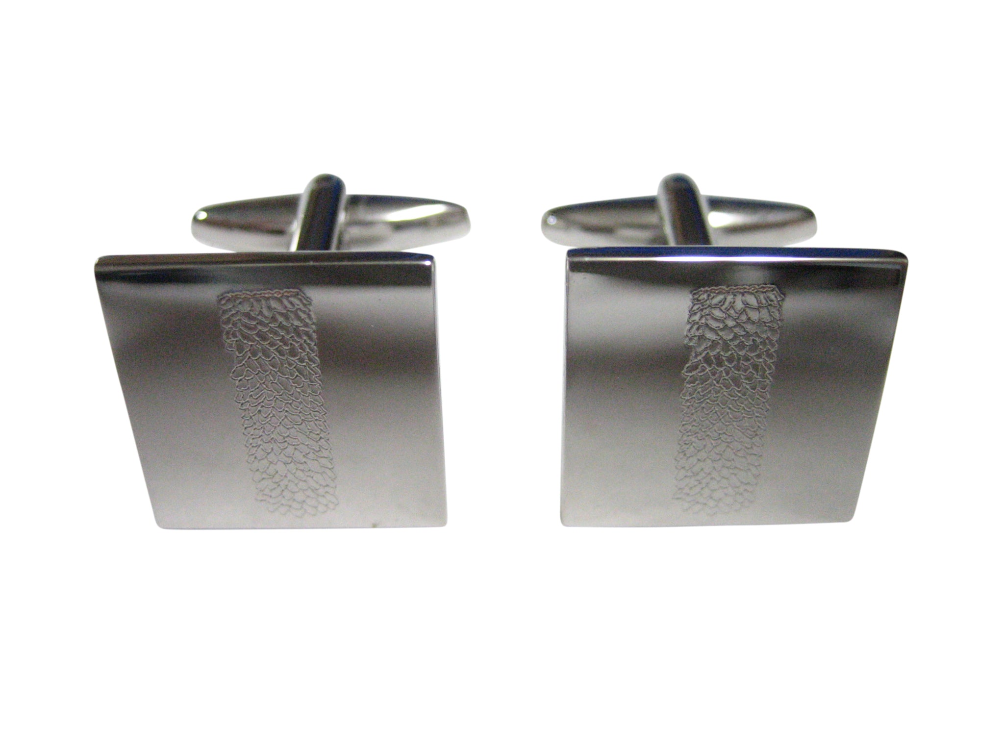 Silver Toned Etched Helical Virus Cufflinks