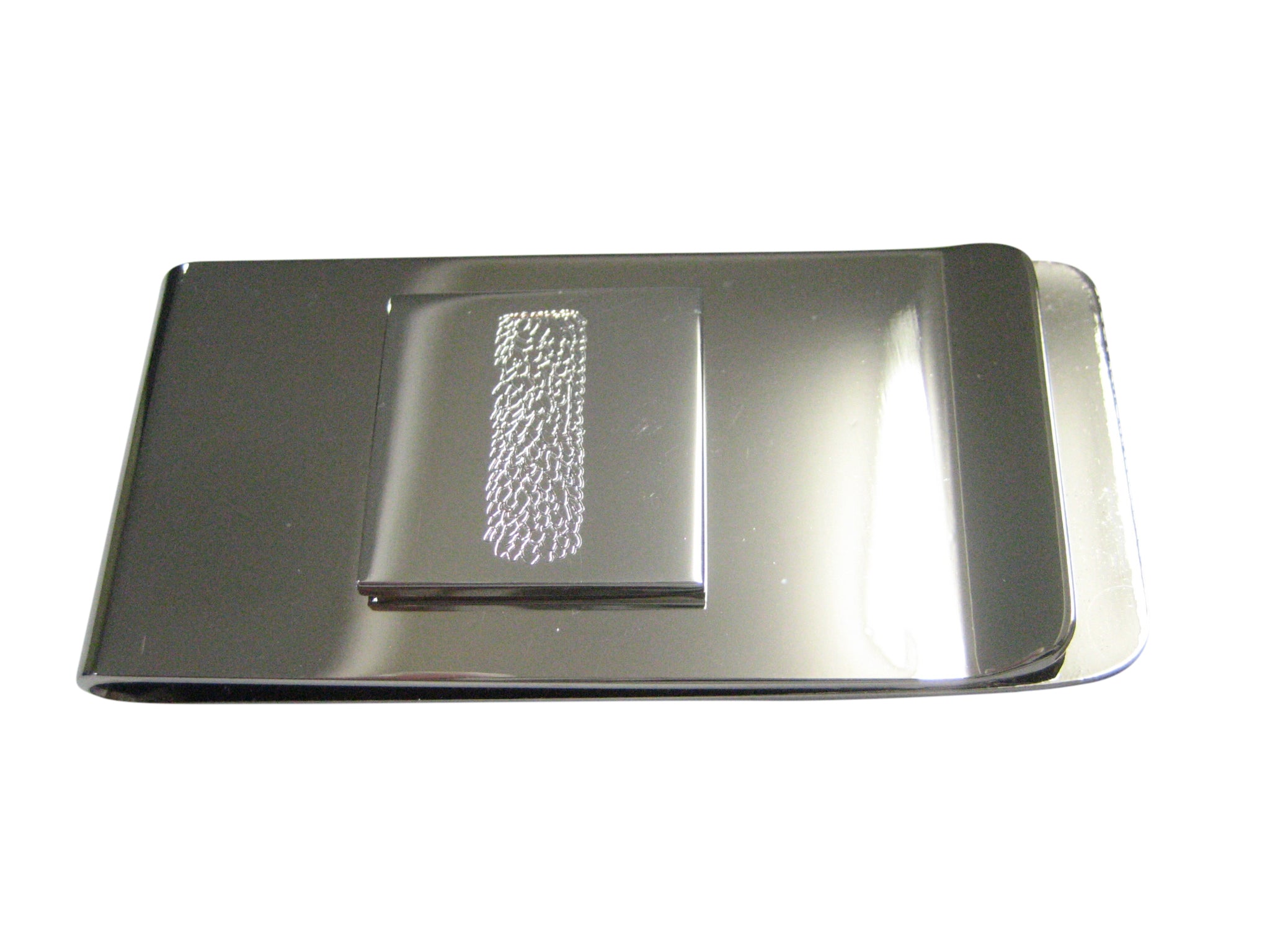 Silver Toned Etched Helical Virus Money Clip