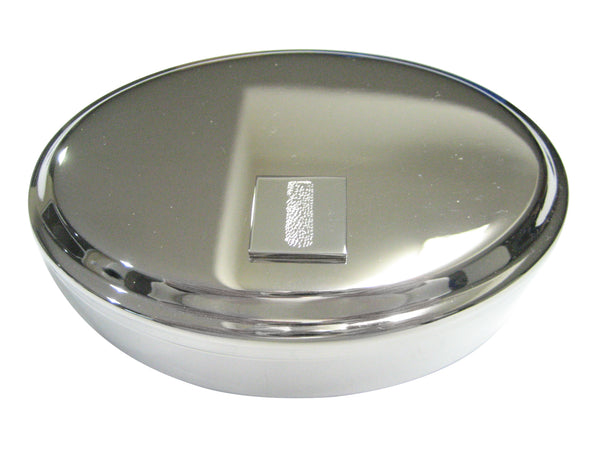 Silver Toned Etched Helical Virus Oval Trinket Jewelry Box