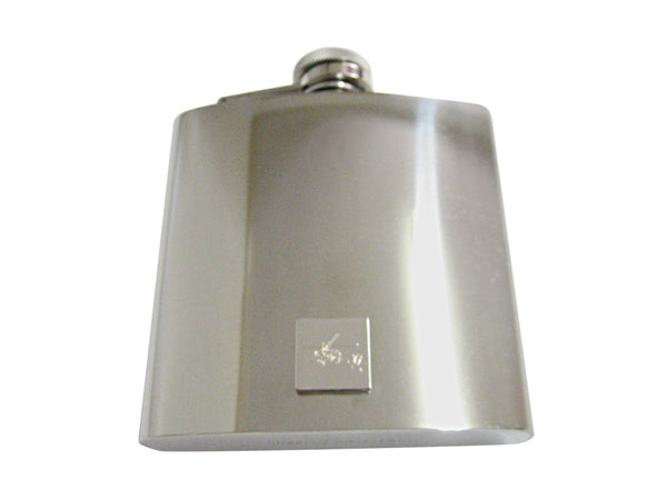 Silver Toned Etched Helicopter 6 Oz. Stainless Steel Flask