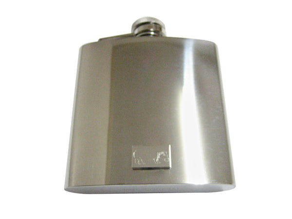 Silver Toned Etched Hippo 6 Oz. Stainless Steel Flask