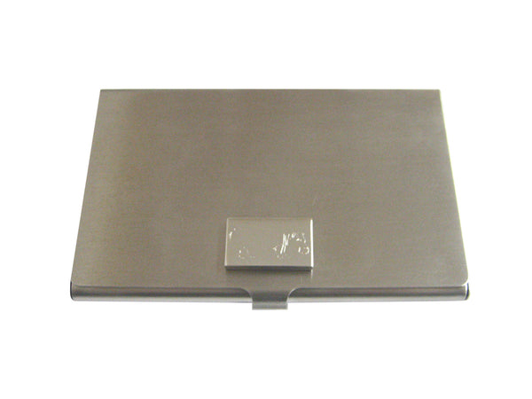 Silver Toned Etched Hippo Business Card Holder