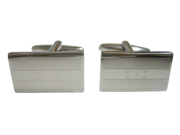 Silver Toned Etched Honduras Flag Cufflinks