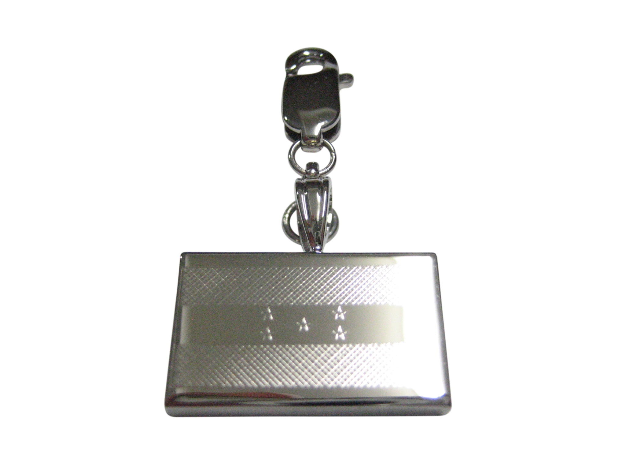 Silver Toned Etched Honduras Flag Pendant Zipper Pull Charm