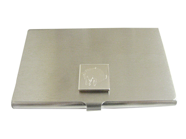 Silver Toned Etched Horse Head Business Card Holder