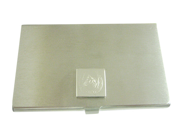 Silver Toned Etched Horse and Horse Shoe Business Card Holder