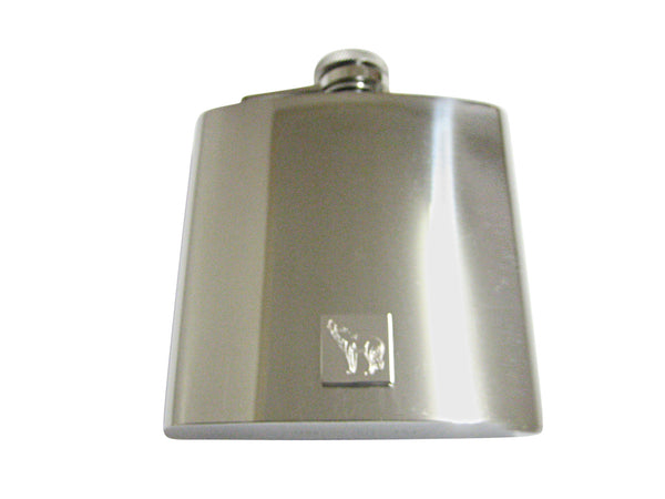 Silver Toned Etched Howling Wolf 6 Oz. Stainless Steel Flask