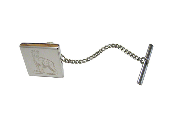 Silver Toned Etched Hyena Tie Tack