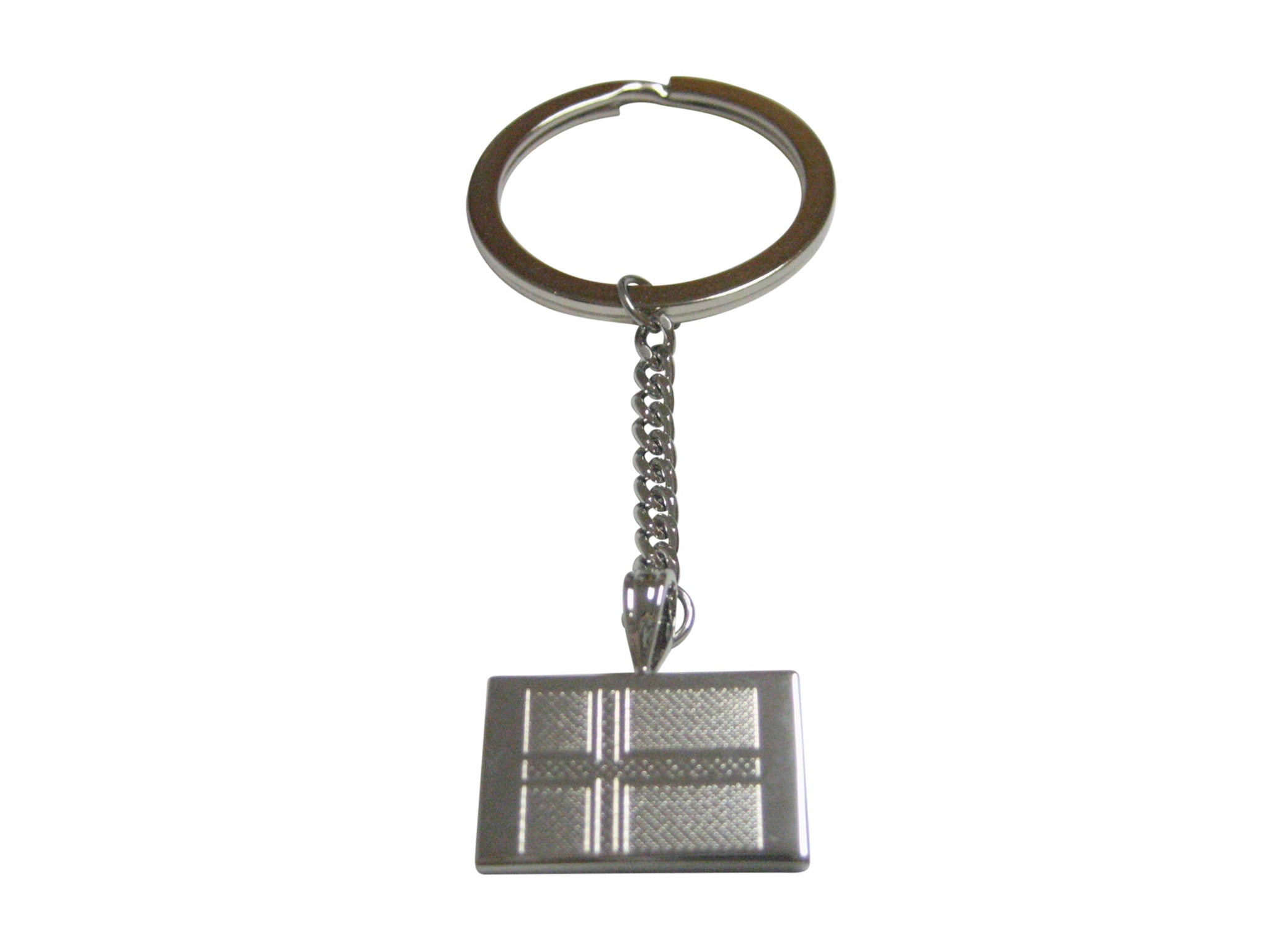 Silver Toned Etched Iceland Flag Pendant Keychain