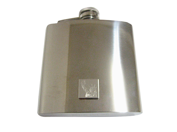 Silver Toned Etched Iconic Statue of Liberty 6 Oz. Stainless Steel Flask