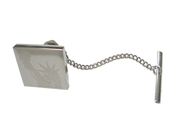 Silver Toned Etched Iconic Statue of Liberty Tie Tack