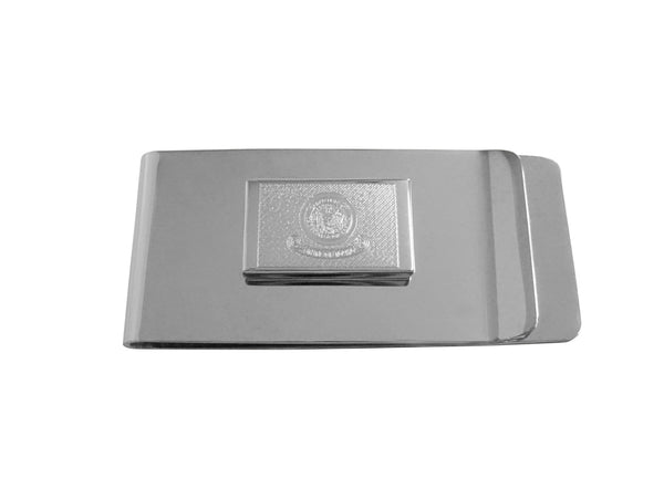 Silver Toned Etched Idaho State Flag Money Clip