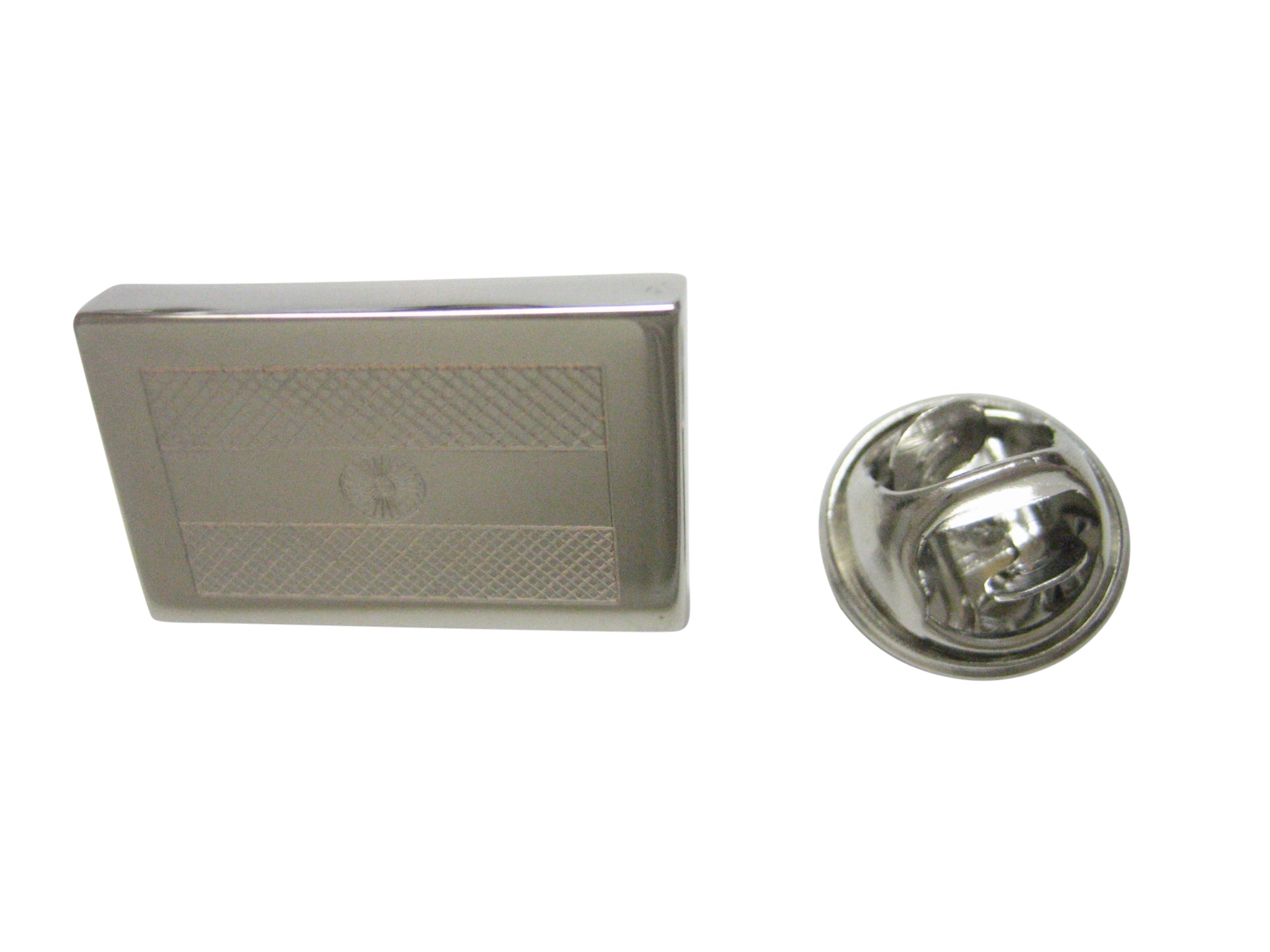 Silver Toned Etched India Flag Lapel Pin