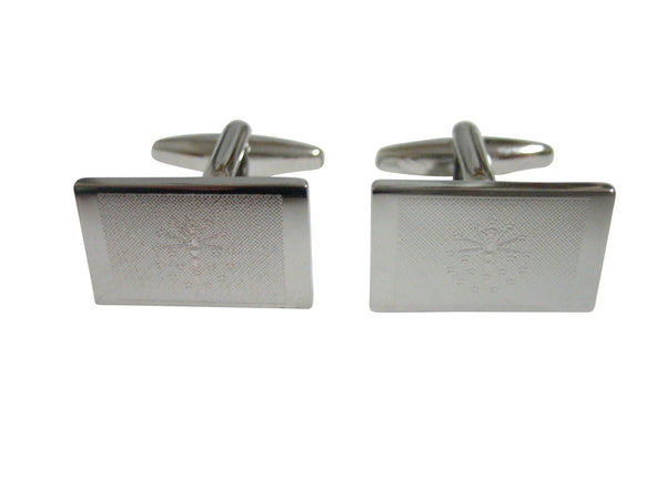 Silver Toned Etched Indiana State Flag Cufflinks