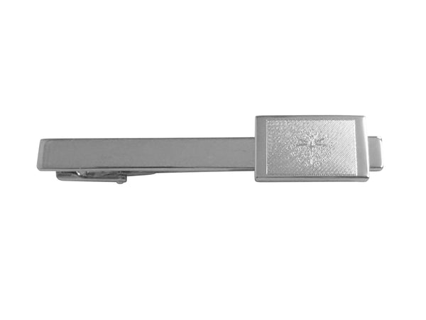Silver Toned Etched Indiana State Flag Square Tie Clip