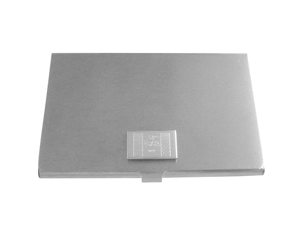 Silver Toned Etched Iowa State Flag Business Card Holder