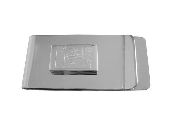 Silver Toned Etched Iowa State Flag Money Clip