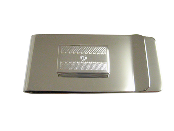 Silver Toned Etched Iran Flag Money Clip