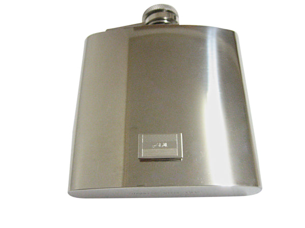 Silver Toned Etched Iraq Flag 6 Oz. Stainless Steel Flask
