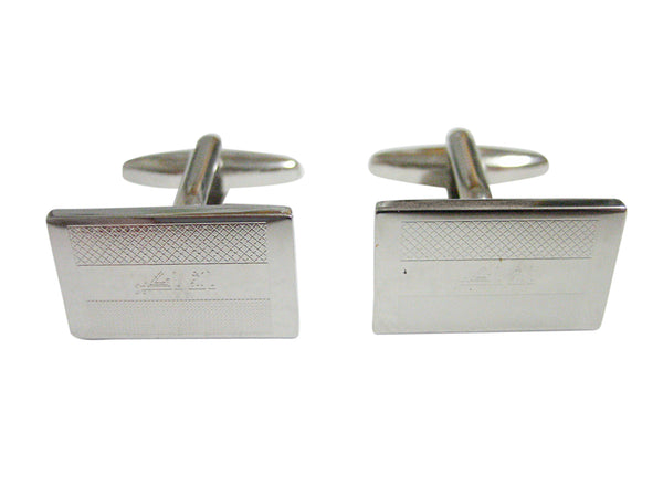 Silver Toned Etched Iraq Flag Cufflinks