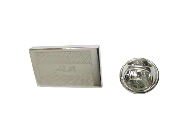 Silver Toned Etched Iraq Flag Lapel Pin