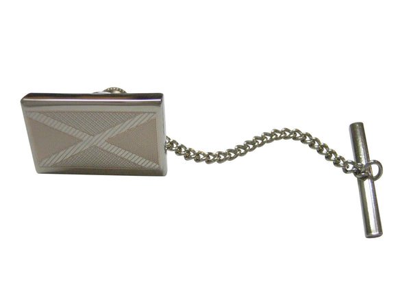 Silver Toned Etched Jamaica Flag Tie Tack