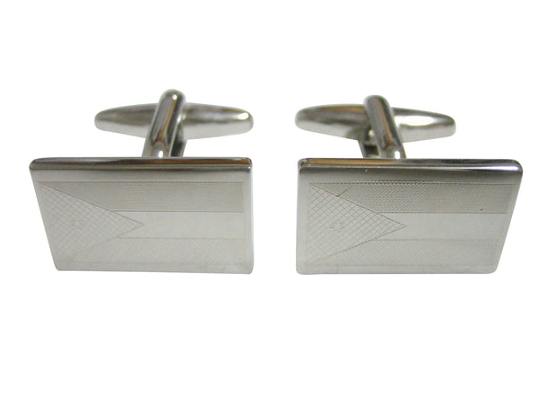 Silver Toned Etched Jordan Flag Cufflinks