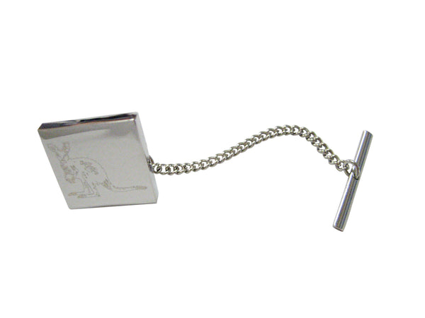Silver Toned Etched Kangaroo Tie Tack