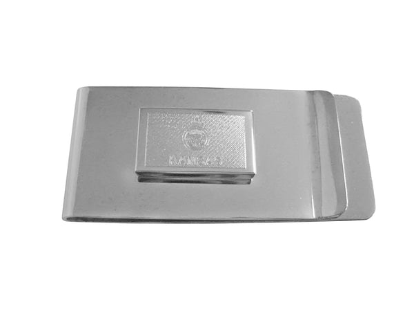 Silver Toned Etched Kansas State Flag Money Clip