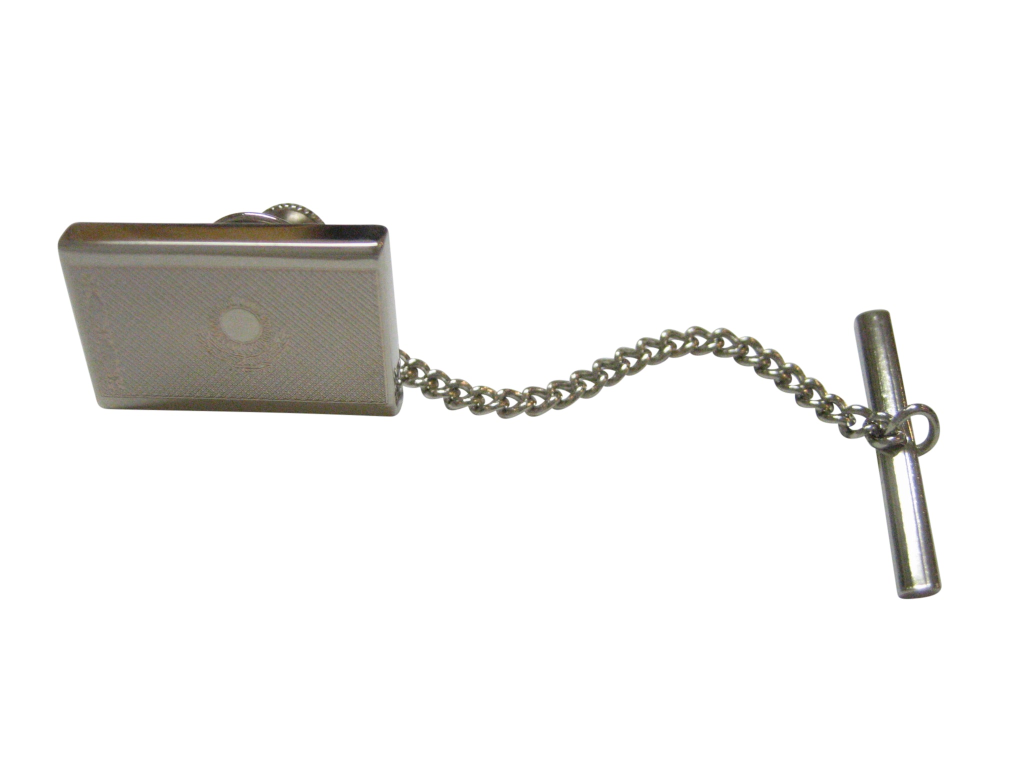 Silver Toned Etched Kazakhstan Flag Tie Tack
