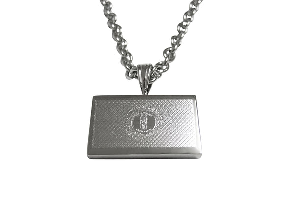 Silver Toned Etched Kentucky State Flag Pendant Necklace