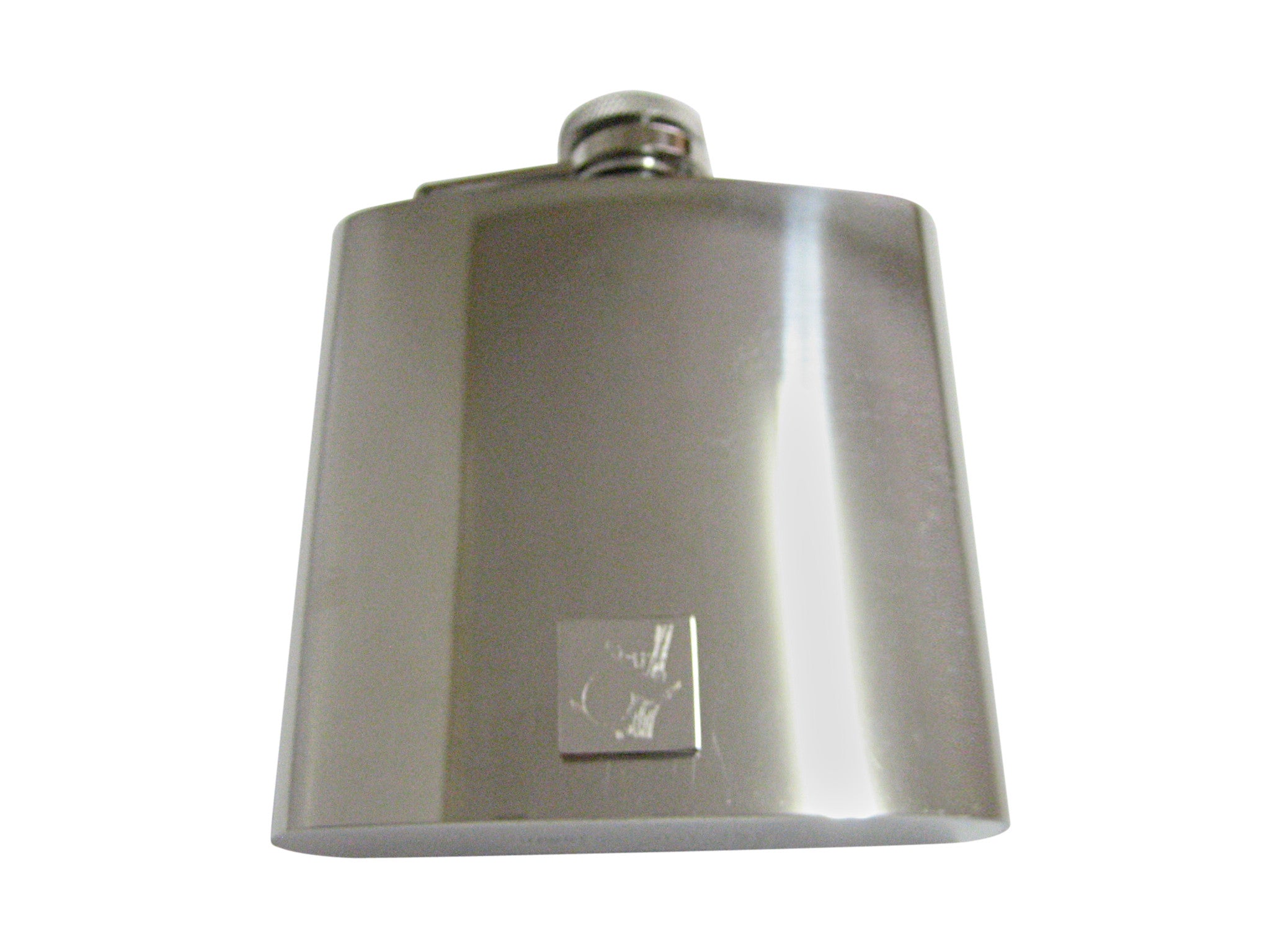 Silver Toned Etched Koala 6 Oz. Stainless Steel Flask