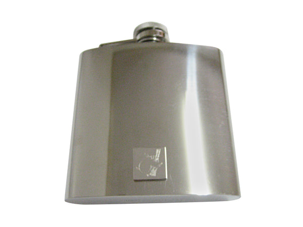 Silver Toned Etched Koala 6 Oz. Stainless Steel Flask